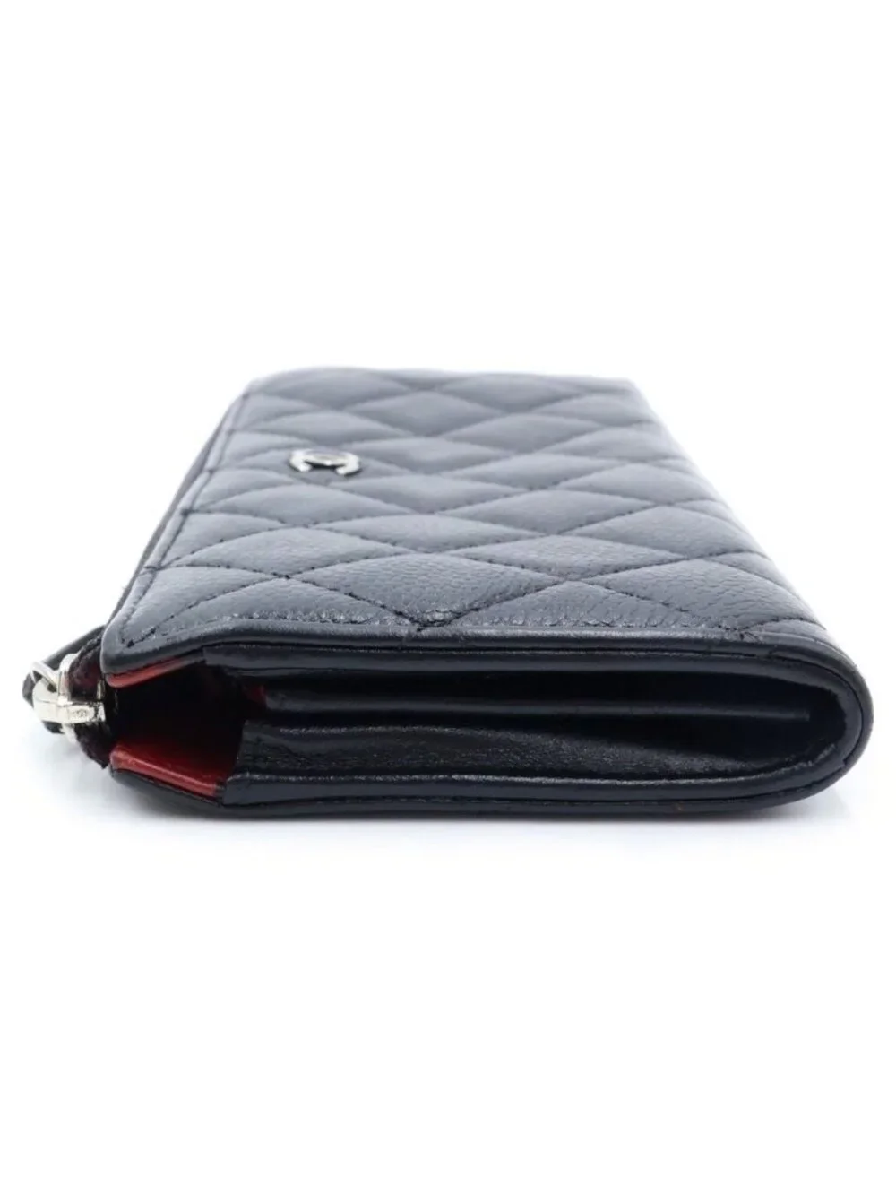 Chanel Caviar Quilted Round Zip Wallet Black
